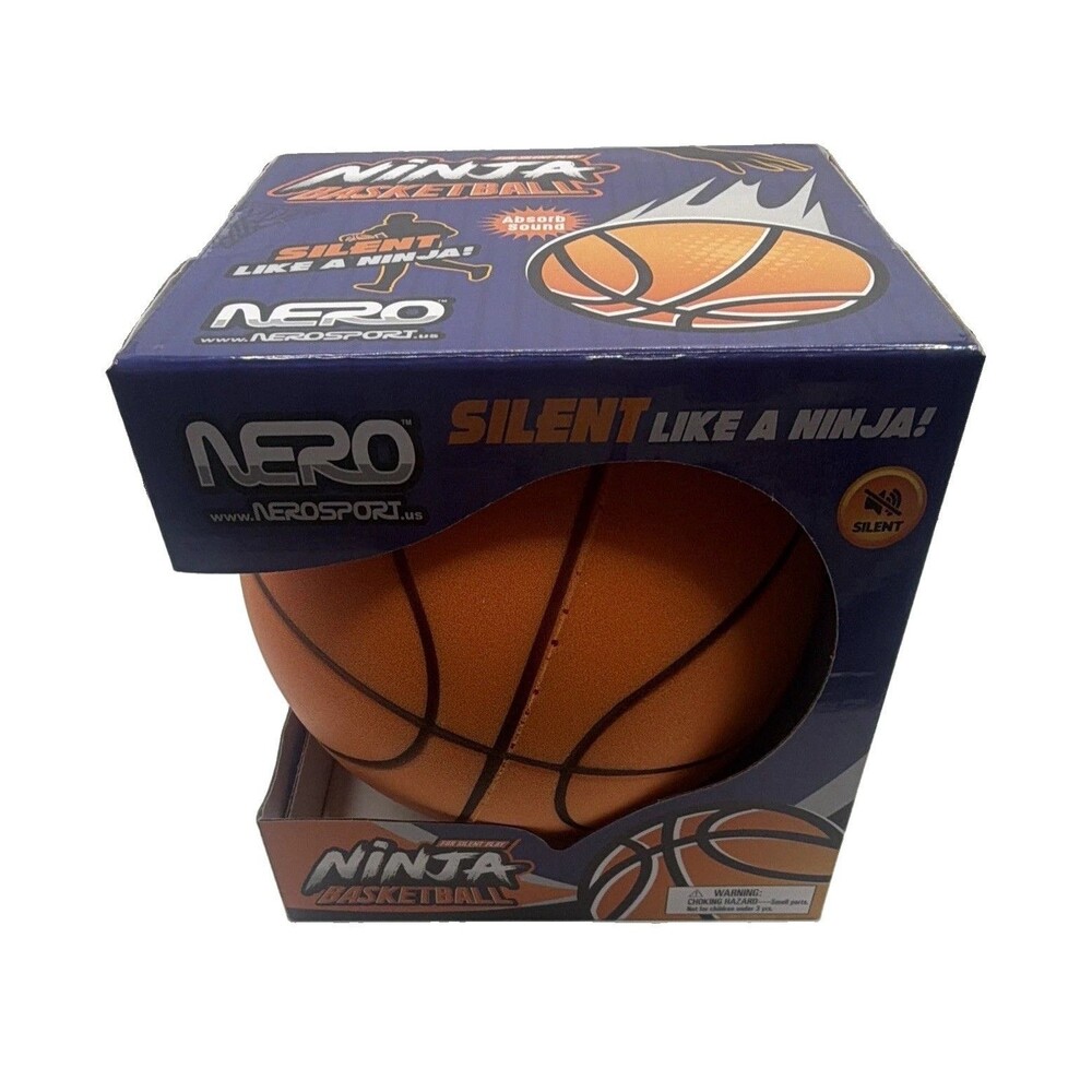 NERO Ninja Basketball Silent Foam Practice Ball Size 7 Orange/Black Indoor